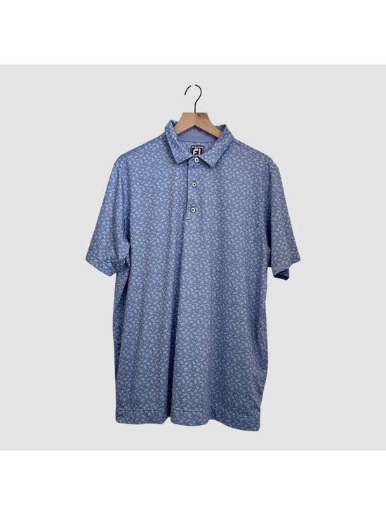 FootJoy Other - FootJoy FJ Golf Polo Shirt Men’s Size L Blue Performance Graphic Short Sleeve